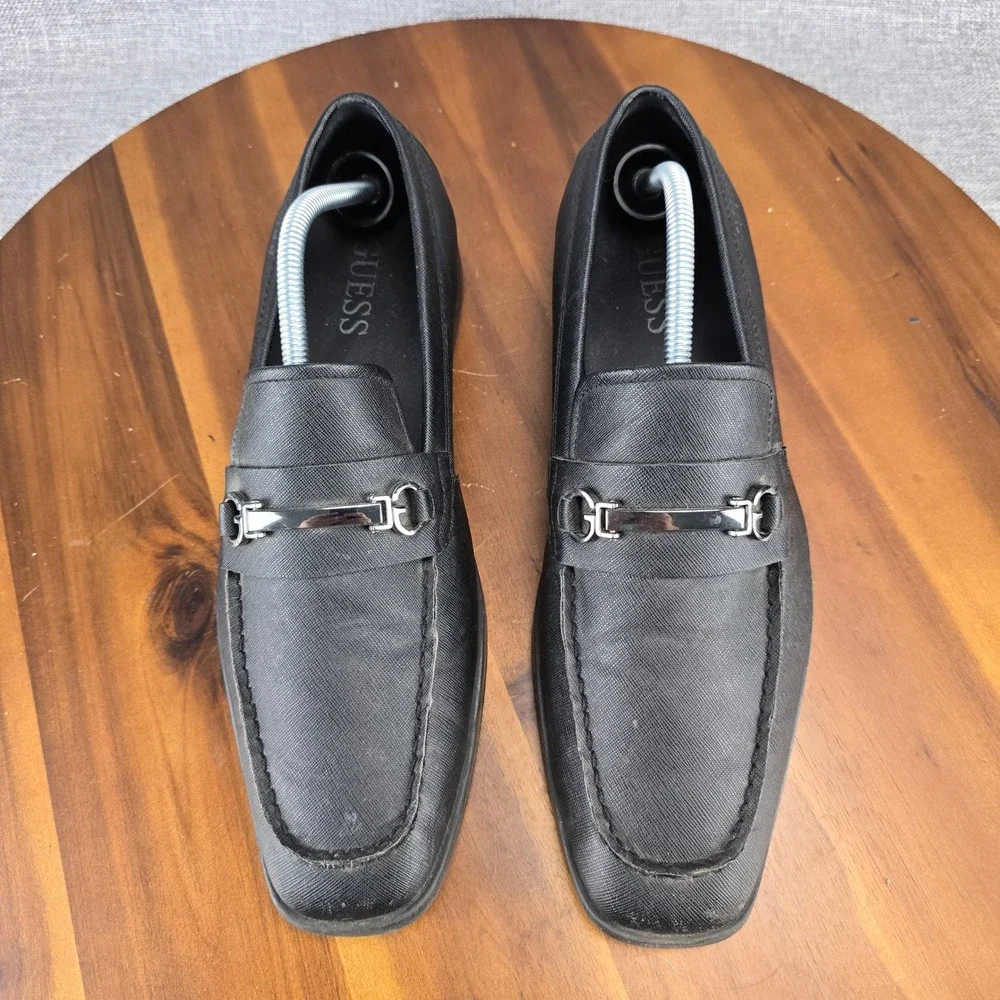 GUESS Mens Black Loafer Shoes Style GMHALDIE R Size‎ 9.5 U S